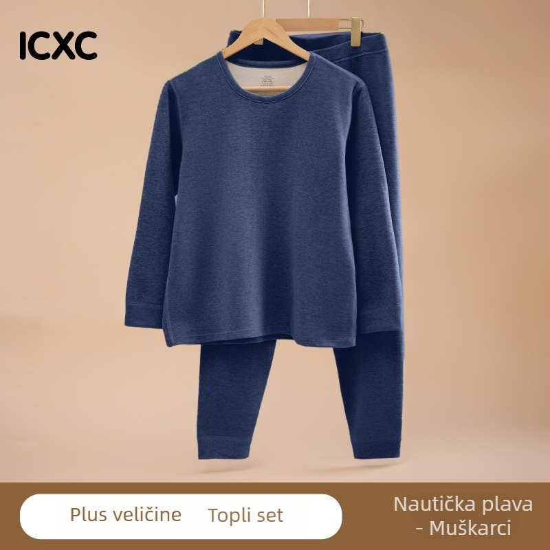 Dječji zimski termo komplet za gornje i donje rublje, labav kroj, pleteni poliester 93,4%, okrugli vrat, unisex, za djecu 8+ godina