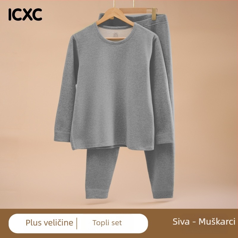 Dječji zimski termo komplet za gornje i donje rublje, labav kroj, pleteni poliester 93,4%, okrugli vrat, unisex, za djecu 8+ godina