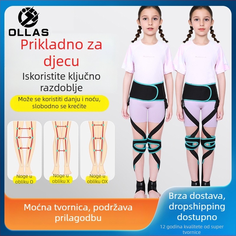 Ollas dječji korigirajući pojas za nogu — unutarnji osmerokutni dizajn korekcije, korekcija nogu prema van i prema unutra, izdanje 2024, ovlaštena privatna marka