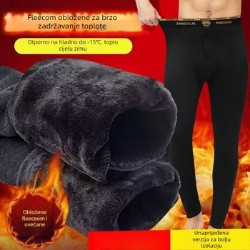 Muške termo hlače s flisom, elastične, tople, Derong tkanina, 95–100% poliester, srednja težina