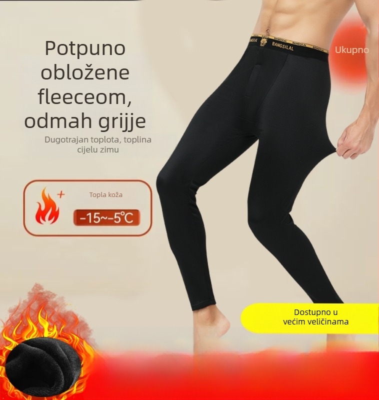 Muške termo hlače s flisom, elastične, tople, Derong tkanina, 95–100% poliester, srednja težina