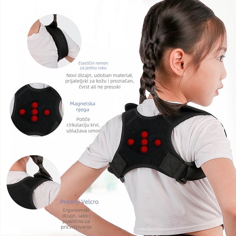 Pojas za korekciju držanja tijela, Model 608 s magnetskom terapijom, za djecu – nevidljiva, prozračna podrška ramenu i leđa