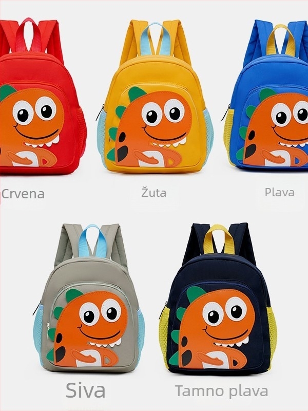 Dječji ruksak s dinosaurom, naramenice s jastučićem zraka, najlon, prozračan i vodootporan, za uzrast 2–5 godina