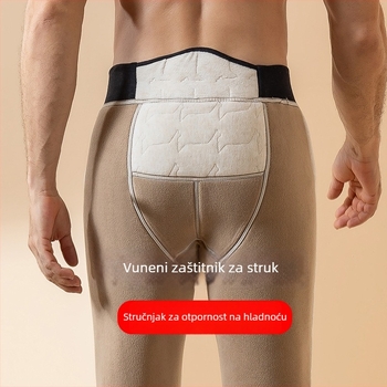 Muške vunene hlače s flis podstavom, tri sloja, debele zimske hlače s zaštitom koljena i struka, 251-300 g/m2