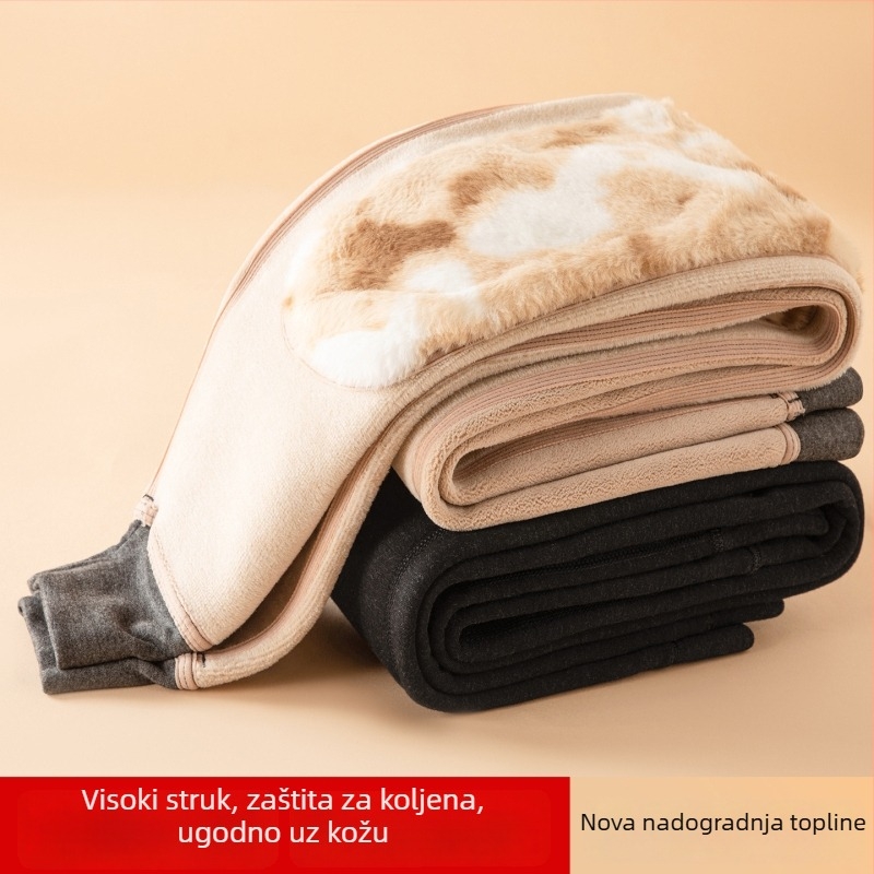 Termalne hlače s koljenom zaštitom i baršunastom podstavom, poliester materijal, ekstra debela 501-600 g/m2