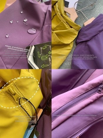 Soft Shell jakna od poliestera, stojeći ovratnik, dugi rukavi, zatvarač, labav kroj, jesen 2025