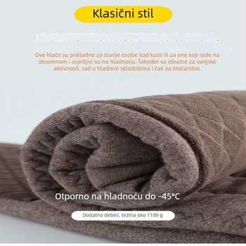 Unisex hlače od vune, tri sloja, ekstra debeli materijal, 90–95% vuna