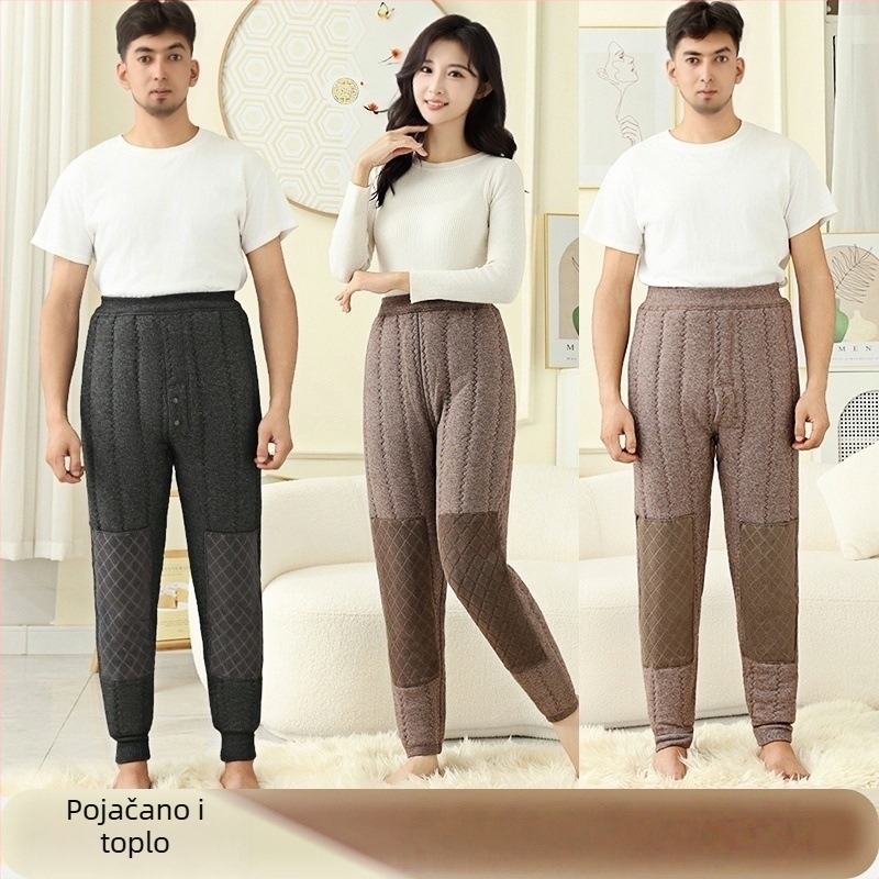 Unisex hlače od vune, tri sloja, ekstra debeli materijal, 90–95% vuna