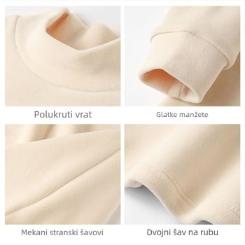 Ženski dukserica s dvostrukim velurom, pliš Modal tkanina, poluotvoreni ovratnik, zatvara se jednim gumbom