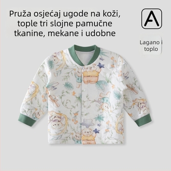 Dječji pamučni kardigan za proljeće i jesen, unisex, 100% pamuk, bez kapuljače, lagan