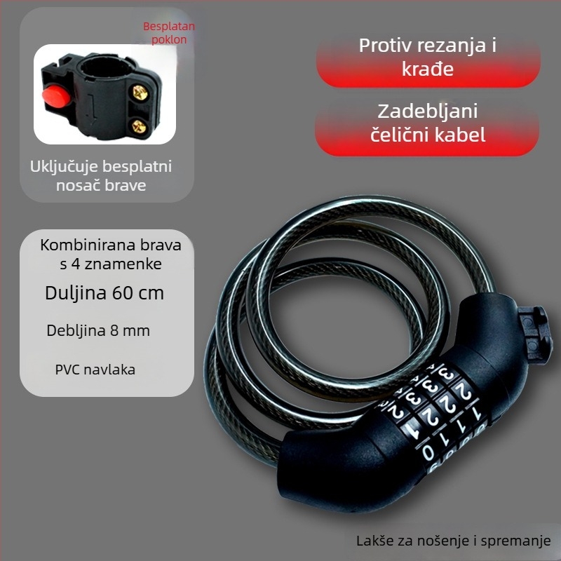 Cirkularni zamak na lozinku za bicikl i električna vozila – aluminijsko kućište, 150 g, kružni dizajn, kompatibilan s biciklima, električnim biciklima i motociklima