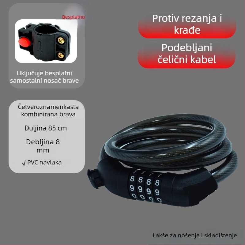 Cirkularni zamak na lozinku za bicikl i električna vozila – aluminijsko kućište, 150 g, kružni dizajn, kompatibilan s biciklima, električnim biciklima i motociklima