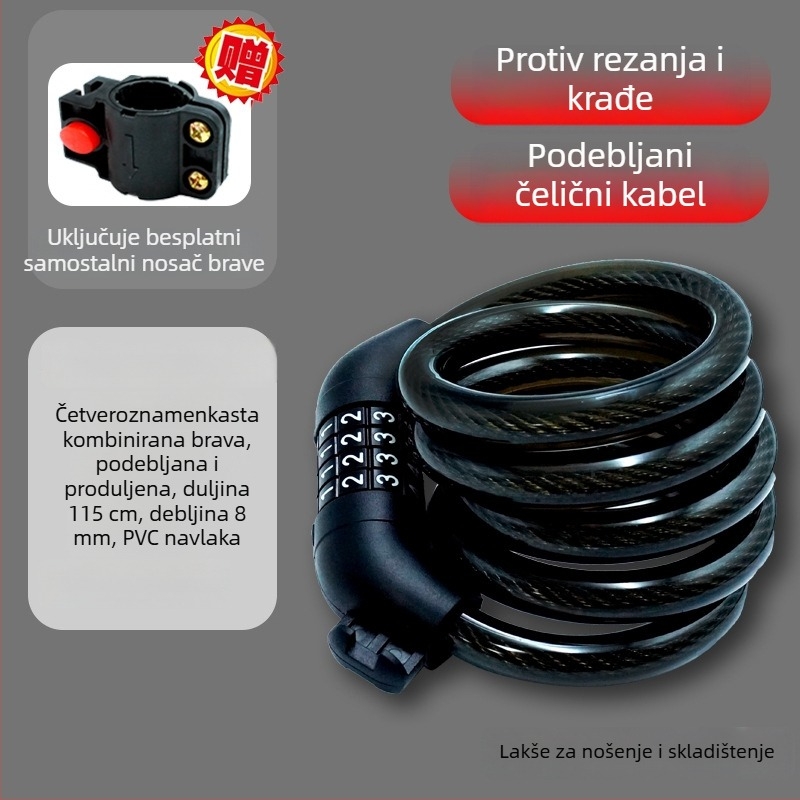 Cirkularni zamak na lozinku za bicikl i električna vozila – aluminijsko kućište, 150 g, kružni dizajn, kompatibilan s biciklima, električnim biciklima i motociklima