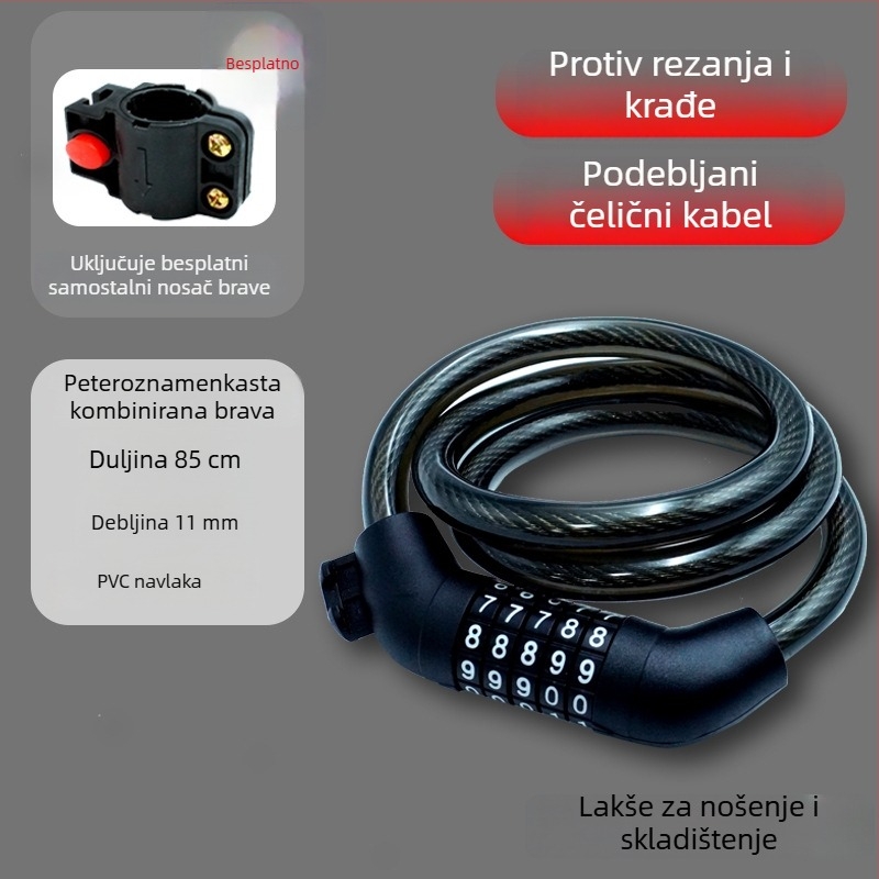 Cirkularni zamak na lozinku za bicikl i električna vozila – aluminijsko kućište, 150 g, kružni dizajn, kompatibilan s biciklima, električnim biciklima i motociklima