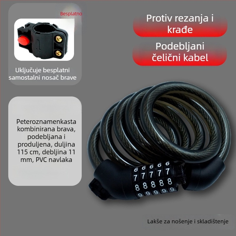 Cirkularni zamak na lozinku za bicikl i električna vozila – aluminijsko kućište, 150 g, kružni dizajn, kompatibilan s biciklima, električnim biciklima i motociklima