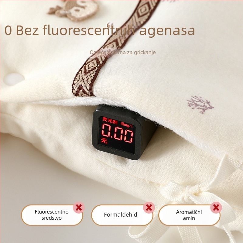 Novorođena beba pamukasti topli gornji dio za jesen/zimu, unisex, 100% pamuk, okrugli ovratnik, meka tkanina