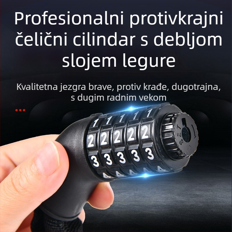 XTIGER WB100-150 Zatvarač s lozinkom za lanac za bicikl – materijali: željezo, tehnički plast, tkanina; pogodan za bicikl, planinski bicikl i motocikl; stil: moderni minimalistički