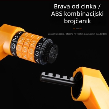 Brava za bicikl s kodnim zaključavanjem protiv krađe, za cestovne i planinske bicikle, produžena i ojačana, univerzalna za djecu i studente