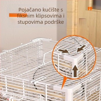 Metalni kavez za male glodavce – pravokutnog oblika, prozračan i zabavan, za hrčka, unutarnja uporaba