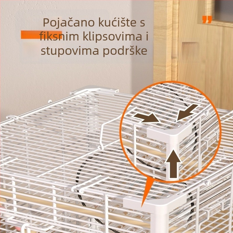 Metalni kavez za male glodavce – pravokutnog oblika, prozračan i zabavan, za hrčka, unutarnja uporaba