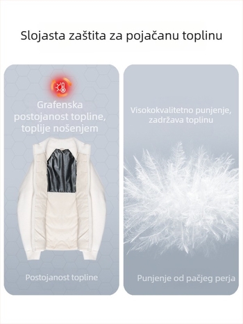 Ženska jakna od perja, uski kroj, materijal: poliester, punilo: perje patke, udio perja: 90%+