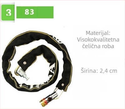 Lančani zaključak za bicikl s platnenim pokrovom i kvadratnom glavom, od manganskog čelika, 380 g; pogodan za bicikle, električna vozila i motocikle