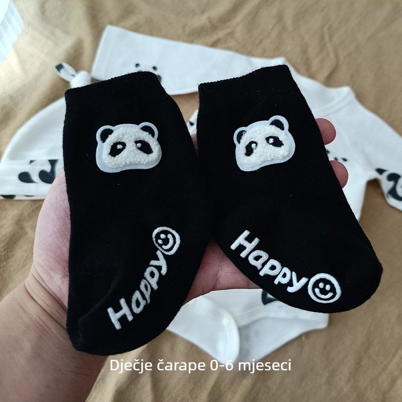 Pamukasti bebi kombinezon s vezanjem na leđima, unisex noćna odjeća za novorođenčad, okrugli izrez, 100% pamuk, pogodno za sve sezone