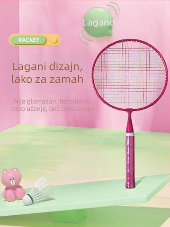 Set s dvije rekete za djecu početnike — težina 90–94 g, debljina ručke G4, najlon strune