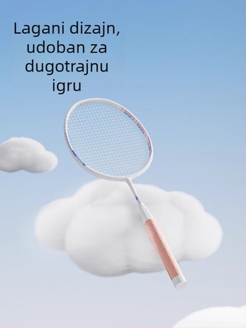 Set reketa za badminton za djecu i mlade, ultra lagan, izdržljiv za trening (singlovi i dvojke), 95–100 g, okvir od aluminijske legure, vlaknaste žice, srednja čvrstoća