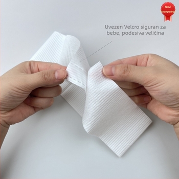 Jednokratna elastična traka za kosu s Velcro zatvaračem, ne-tkani materijal, bez pranja, za djecu, karirani uzorak, stil turbana