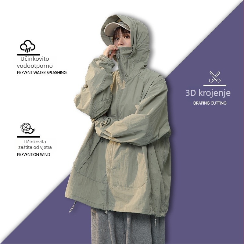 Unisex košulja s UPF50+ zaštita od sunca, prozračna, lagana, s kapuljom, slobodan kroj