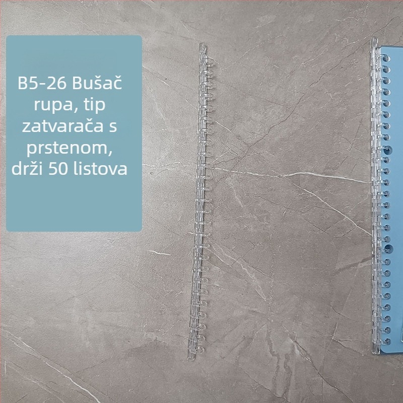 26-dijelni metalni registrator s prozirnim klipom, metalnim prstenima i dodatkom za flip-bind – registrator evidencije