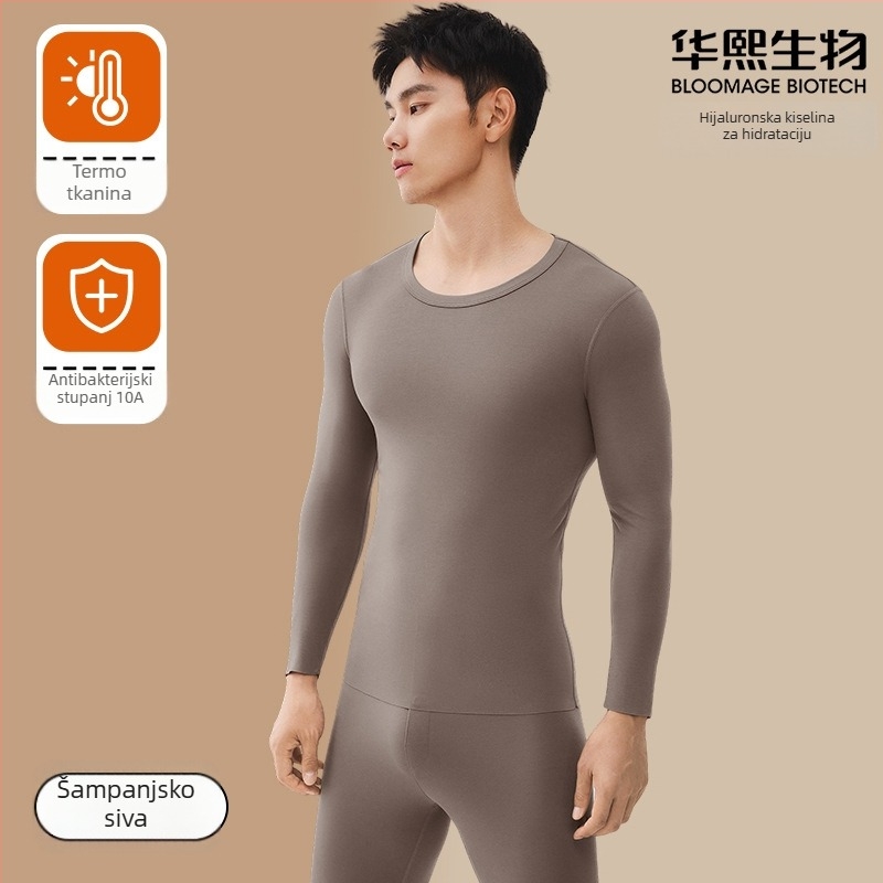 Unisex Modalno termo rublje set, gornji dio s okruglim vratom i hlače, 30–50% modal, srednja težina 141–160 g/m2
