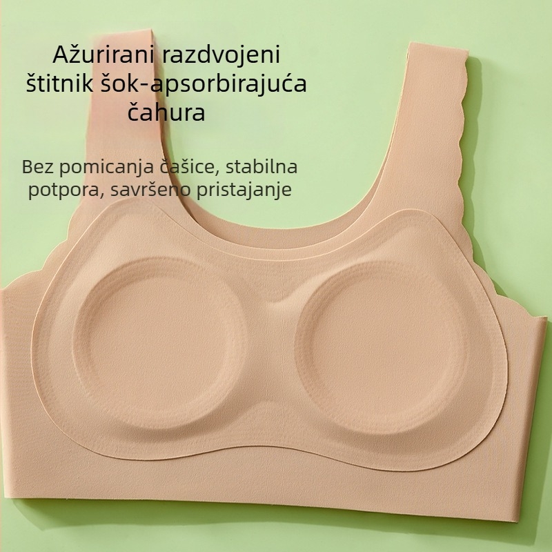 Bešavne dječje grudnjake tijekom puberteta, s punom čašom, srednje oblikovanom čašom, latexom za čašicu, najlon Ice Silk, čvrste dvostruke naramenice