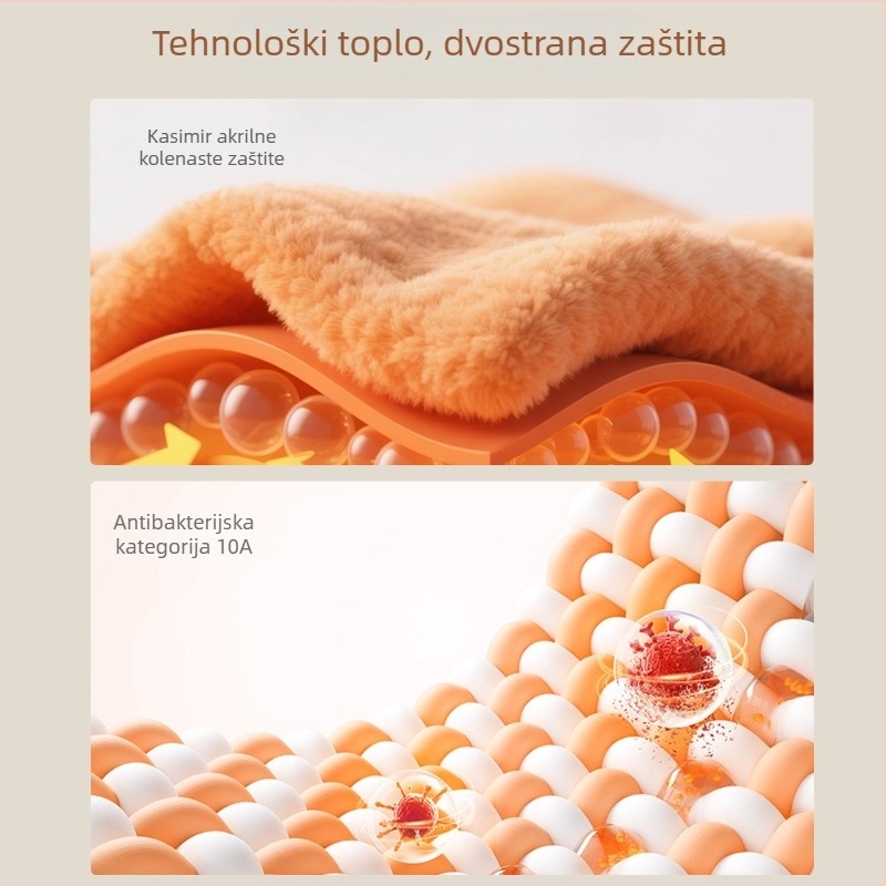 Muški termalni set donjeg rublja s zaštitom koljena i struka, antibakterijski, zadržava toplinu, debeli osnovni sloj, dugi rukavi, okrugli izrez