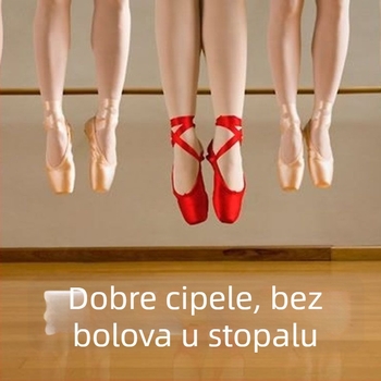 Baletanke s oštrim prstom, vezice, gornji dio od Lycre, potplat od prave kože