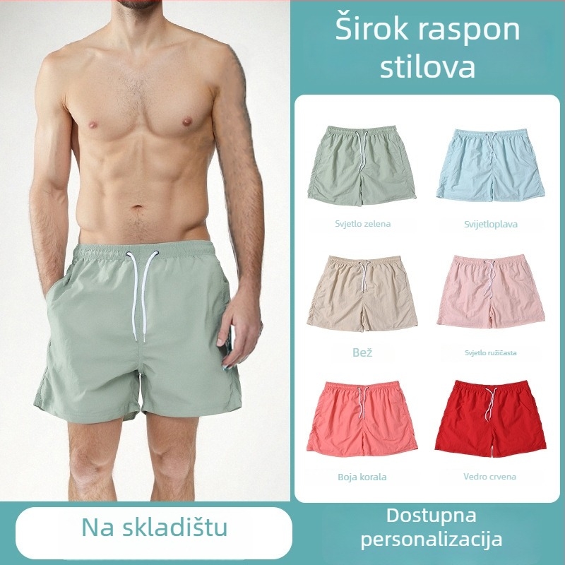 Muške Taslon kupaće šorceve, brzo se suše, prozračne, s podstavom, jednobojne, za plažu i odmor