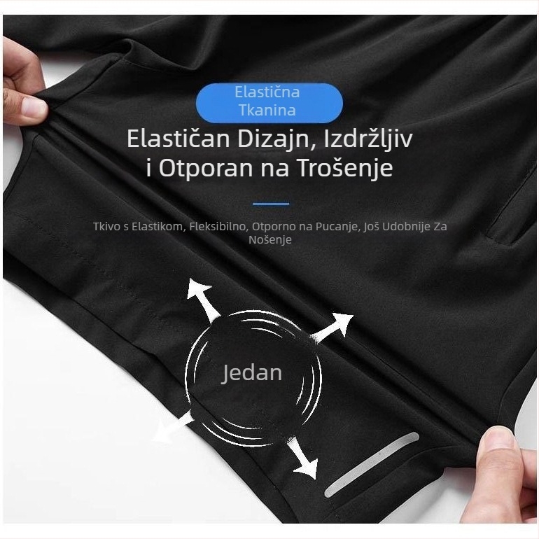 Sportske šorceve, labavog kroja, 100% poliester, visoka elastičnost, ljetna sezona