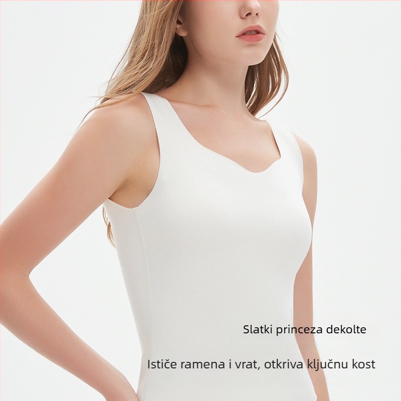 Ženska bezšivna termalna vesta s ovratnikom u obliku srca, debeli akril Derong, topla, antistatika, oblikuje tijelo, pulover