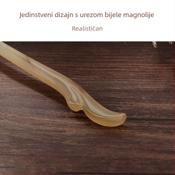 Igla za kosu u obliku roga – Vintage kineski stil, dodaci za kosu, jesen 2025