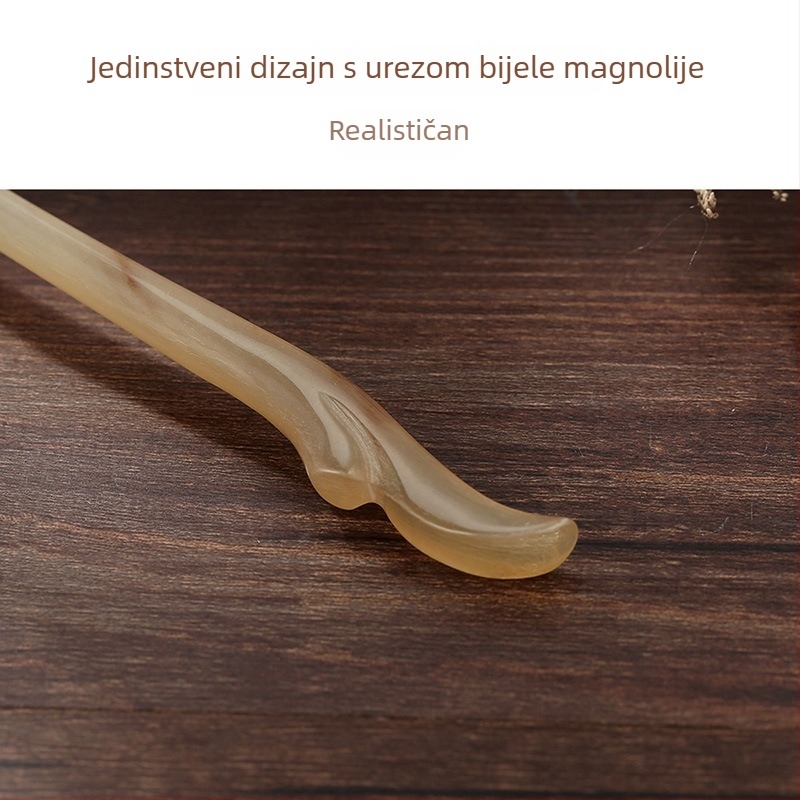 Igla za kosu u obliku roga – Vintage kineski stil, dodaci za kosu, jesen 2025