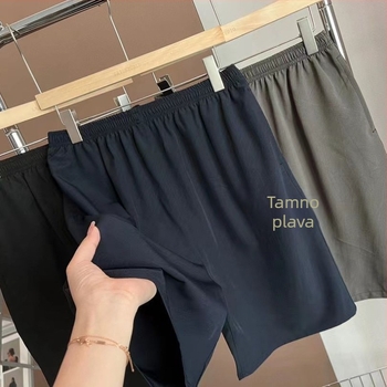 Muške ljetne šorceve s dužinom do sredine bedra, ravni kroj, Mulberry svila, 50% poliester, mikro-elastičnost, jednostavan stil