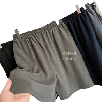 Muške ljetne šorceve s dužinom do sredine bedra, ravni kroj, Mulberry svila, 50% poliester, mikro-elastičnost, jednostavan stil