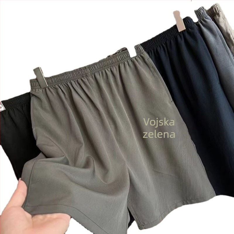 Muške ljetne šorceve s dužinom do sredine bedra, ravni kroj, Mulberry svila, 50% poliester, mikro-elastičnost, jednostavan stil