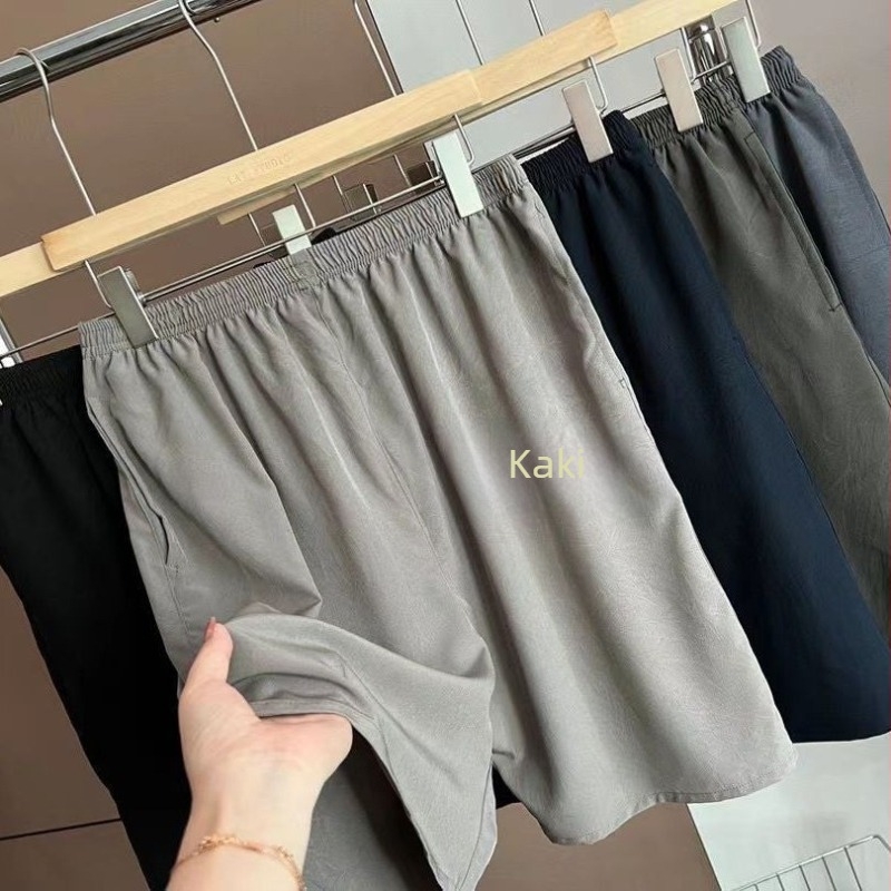 Muške ljetne šorceve s dužinom do sredine bedra, ravni kroj, Mulberry svila, 50% poliester, mikro-elastičnost, jednostavan stil