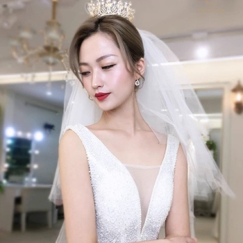 Set vjenčanog vela, ogrlice i naušnica, mrežasti materijal, svestran stil, za vjenčanje, proljeće 2025