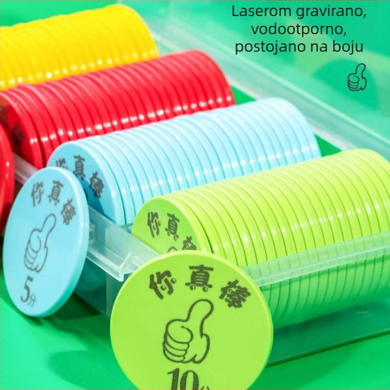Prilagodljive plastične nagradne novčiće i tokeni za bodove za aktivnosti u učionici i igre šahom i kartama
