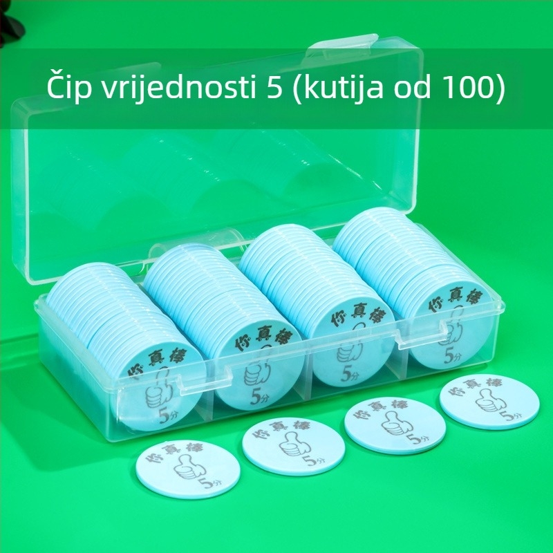 Prilagodljive plastične nagradne novčiće i tokeni za bodove za aktivnosti u učionici i igre šahom i kartama