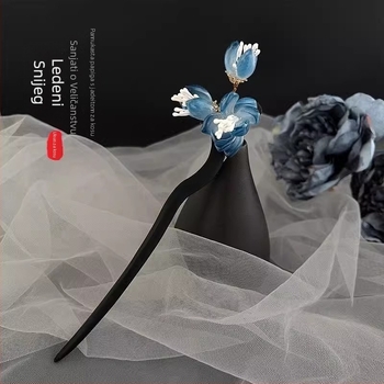 Drvena cvjetna ukosnica za kosu u antiknom stilu (drvo; cvjetni dizajn; antikni stil; ukosnica za kosu)