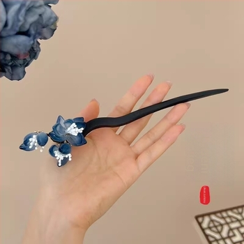 Drvena cvjetna ukosnica za kosu u antiknom stilu (drvo; cvjetni dizajn; antikni stil; ukosnica za kosu)